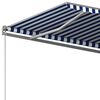 vidaXL Copertină autonomă retractabilă automat albastru&alb 600x350 cm