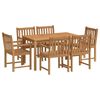 vidaXL Set de mobilier de grădină cu 7 piese, 140x80 cm, lemn masiv de tec