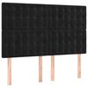 vidaXL Pat box spring cu saltea, negru, 140x200 cm, catifea