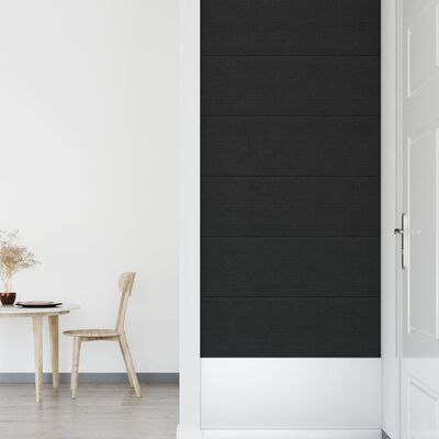 vidaXL Panouri de perete 12 buc. negru 90x30 cm textil 3,24 m²
