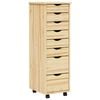 vidaXL Dulap mobil cu sertare MOSS 34 x 39 x 103 cm Lemn masiv de pin