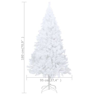 vidaXL Pom de Crăciun artificial cu ramuri groase, alb, 180 cm, PVC