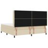 vidaXL Pat cu arcuri cu saltea cu headboard Crem 200 x 200 cm țesătură