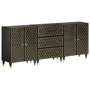 vidaXL Dulapuri laterale, 3 buc., 60x33x75 cm, lemn masiv de mango
