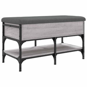 vidaXL Bancă de pantofi, gri sonoma, 82x42x45 cm, lemn prelucrat