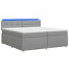 vidaXL Pat boxspring cu saltea Gri deschis 200 x 200 cm Țesătură