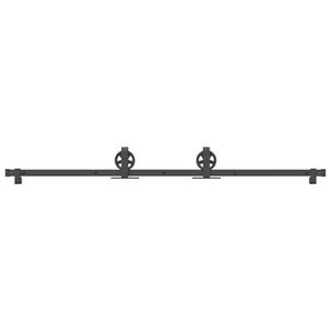 vidaXL Set feronerie pentru ușă glisantă, negru, 183 cm, oțel