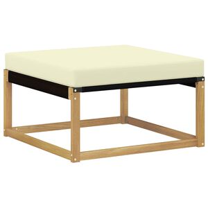 vidaXL Taburet pentru exterior Lemn solid de Acacia și Textilene Alb