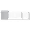 vidaXL Casă câine & acoperiș gri deschis 117x405x123cm oțel galvanizat