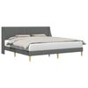 vidaXL Cadru de pat cu headboard Gri &icirc;nchis 100 x 203 cm Țesătură