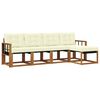 vidaXL Set de canapele de exterior cu pernă 5 pcs Natural și Crem