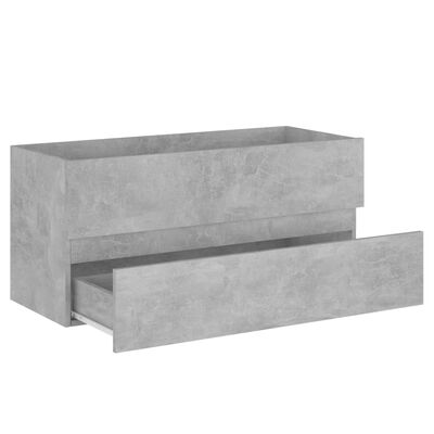 vidaXL Set mobilier de baie, gri beton, lemn prelucrat