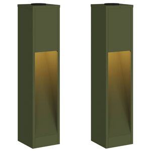 vidaXL Lampa de parcurs LED solar 2 buc. Alb cald 18 x 18 x 80 cm