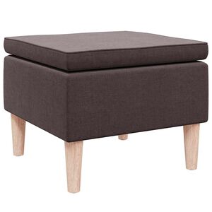 vidaXL Scaun cu picioare din lemn, maro &icirc;nchis, material textil