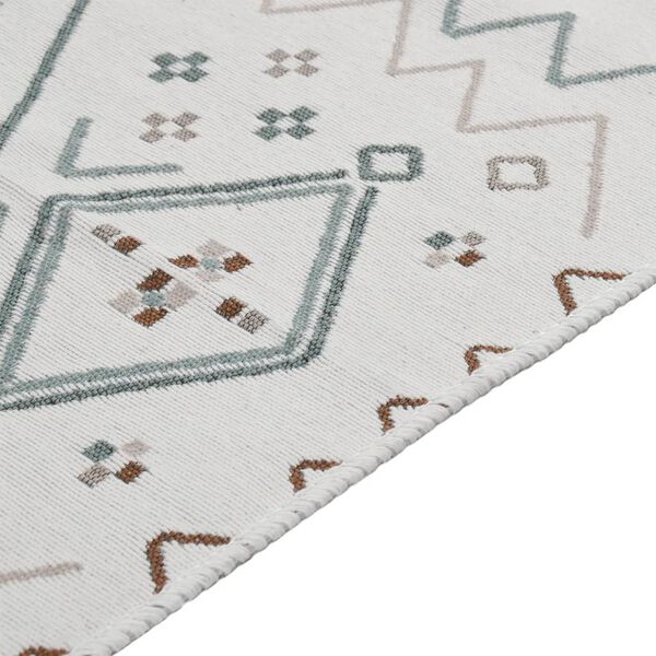 vidaXL Covor, bej și albastru, 80x150 cm, bumbac