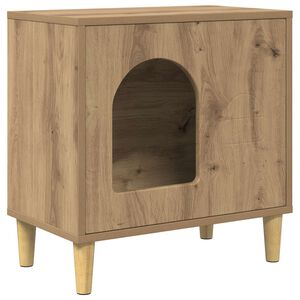 vidaXL Casa pentru pisici Stejar Artizanal 51 x 30 x 52 cm