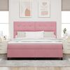 vidaXL Pat cu arcuri cu saltea cu headboard Roz 180 x 200 cm țesătură