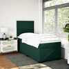 vidaXL Pat box spring cu saltea, verde &icirc;nchis, 90x190 cm, catifea