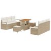 vidaXL Set de canapele pentru grădină 9 buc. Bej Rattan poli