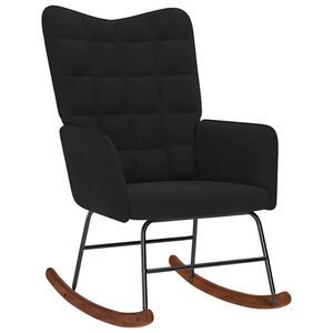 vidaXL Scaun balansoar, negru, catifea