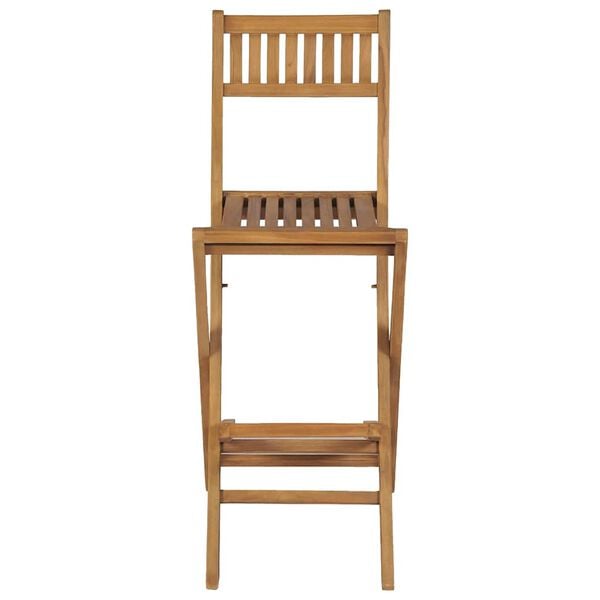 vidaXL Scaune de bar pliabile de exterior, 2 buc., lemn masiv de tec