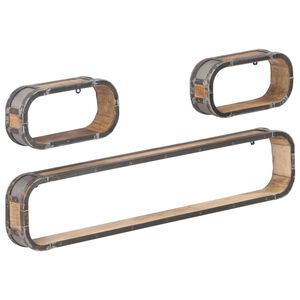 vidaXL Set rafturi de perete, 3 piese, lemn masiv de mango