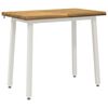 vidaXL 110 x 55 x 75 cm Lemn Solid de Acacia Alb Dreptunghiular