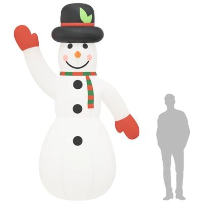 vidaXL Om de zăpadă gonflabil cu LED-uri, 370 cm