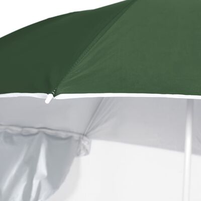 vidaXL Umbrelă de plajă cu pereți laterali verde 215 cm