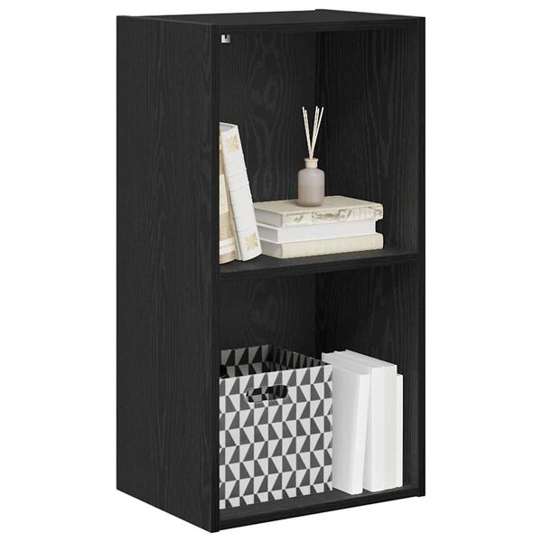 vidaXL Raft pentru cărți Stejar Negru 40 x 30 x 77 cm Lemn compozit