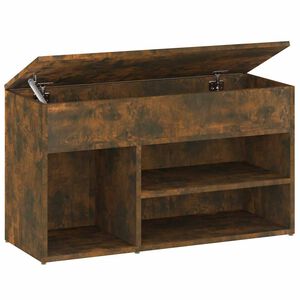 vidaXL Bancă pentru pantofi stejar fumuriu 80x30x45 cm lemn prelucrat