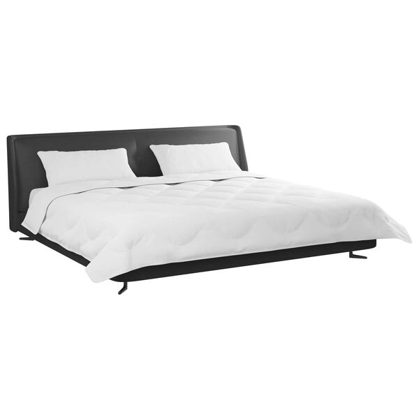 vidaXL Duvet cu perne cu pernă 3 pcs Alb Microfibră și Pene de Rață