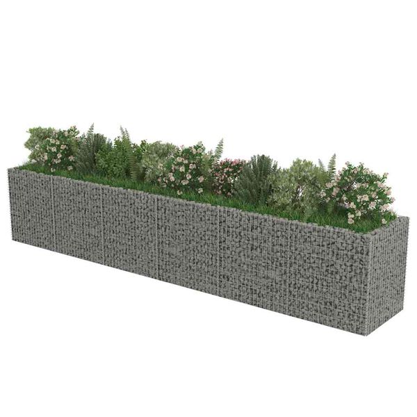 vidaXL Strat &icirc;nălțat gabion, 540 x 90 x 100 cm, oțel galvanizat