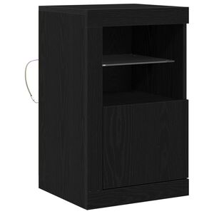 vidaXL Bufet LED 41 x 37 x 67 cm Lemn prelucrat Stejar Negru