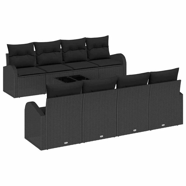 vidaXL Set de canapele pentru grădină Negru 55 x 55 x 37 cm poliratan