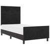 vidaXL Pat cu arcuri cu headboard Negru 90 x 200 cm Catifea