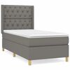 vidaXL Pat box spring cu saltea, gri &icirc;nchis, 80x200 cm, textil