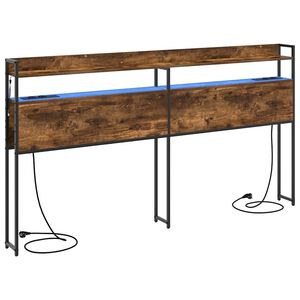 vidaXL Tăblie de depozitare cu raft Stejar afumat 180 cm Lemn compozit