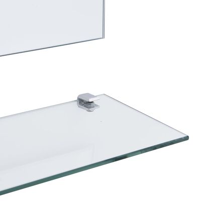 vidaXL Oglindă de perete cu 5 rafturi, argintiu, 100 x 60 cm