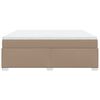 vidaXL Pat box spring cu saltea, cappuccino, 180x200cm piele ecologică
