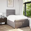vidaXL Pat box spring cu saltea, taupe, 120x190 cm material textil