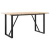 vidaXL Masă bucătărie, cadru O, 160x80x75,5 cm lemn masiv pin și Oţel