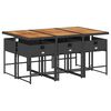 vidaXL Set mobilier de grădină cu perne, 7 piese, negru, poliratan