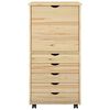 vidaXL Cabinet mobil cu roata Maro 53 x 39 x 103 cm Lemn de pin masiv