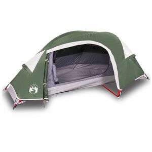 vidaXL Cort de camping cupolă pentru 1 persoană, verde, impermeabil