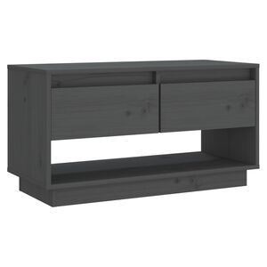 vidaXL Comodă TV, gri, 74x34x40 cm, lemn masiv de pin