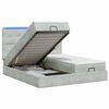 vidaXL Pat Ottoman cu Saltea și LED Gri deschis 160 x 200 cm Catifea