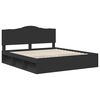 vidaXL Cadru de pat cu headboard Negru 200 x 200 cm Lemn de pin masiv