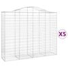 vidaXL Coșuri gabion arcuite 5 buc, 200x50x160/180 cm, fier galvanizat
