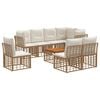 vidaXL Set de canapele de exterior 9 pcs Alb Natural și Crem Poliester